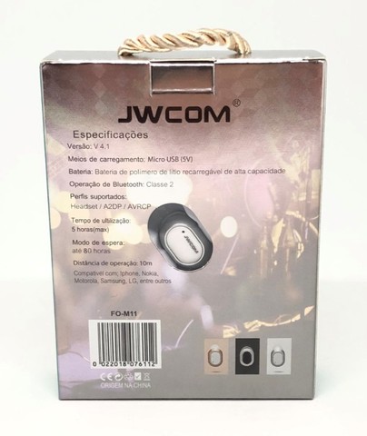 Fone Bluetooth Sim Fio Jwcom M11 Longa Duração 5 Horas - JWCOM