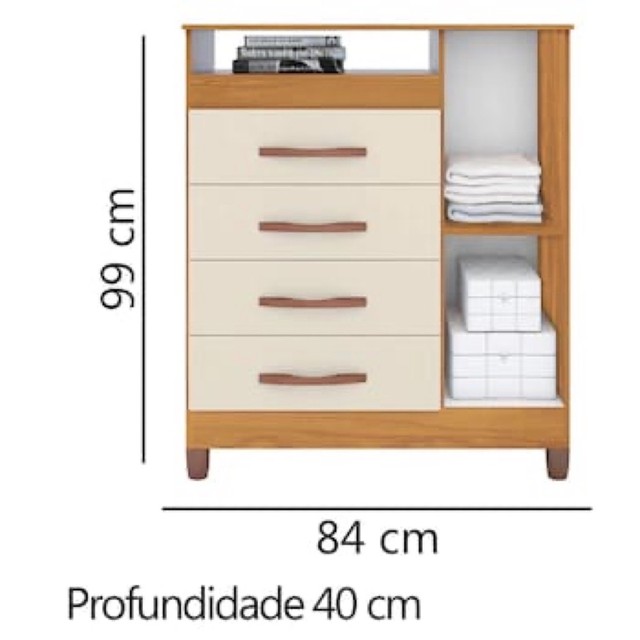 Cômoda sapateira 4 turquesa gavetas - nova - Foto 2