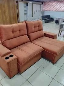 Sofá Retrátil e Reclinavel Espuma D28 2,25m Super Lindo Fazemos Entrega