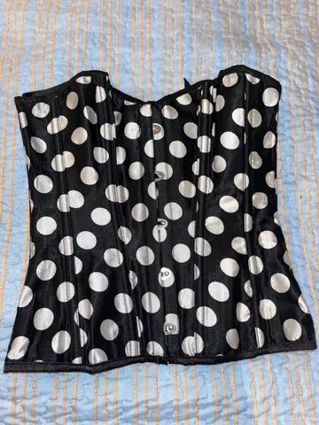 Corset de cetim poá