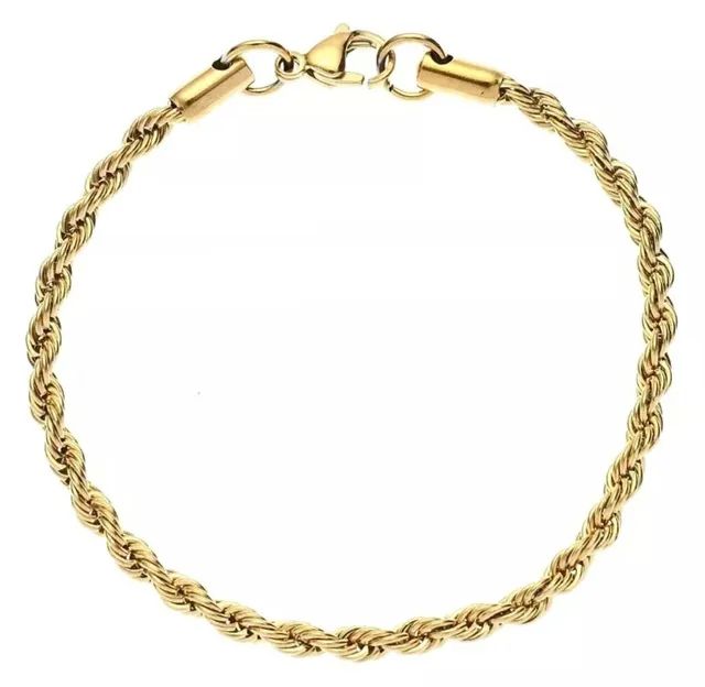 Pulseira dourada trançada ou cruz - Foto 4