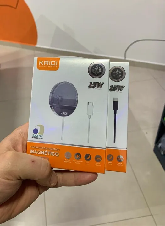 Kaidi Carregador indutivo magnético KD-9093 USB-C | NOVO LACRADO | LOJA FÍSICA