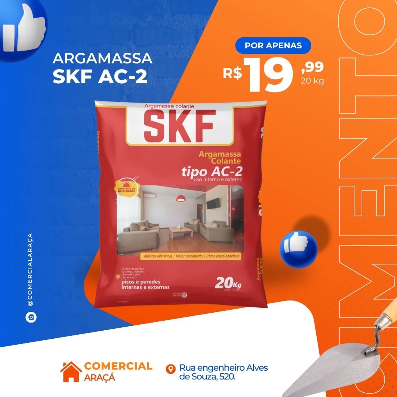 Argamassa AC2 Skf promocional 
