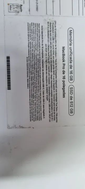 Caixa Macbook Pro 16 polegadas 2021  - Foto 3