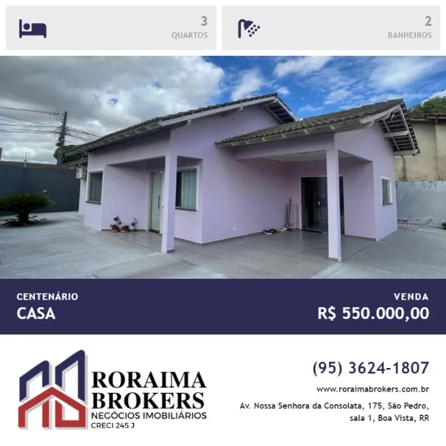 Bairro Centenário com 3 Quartos