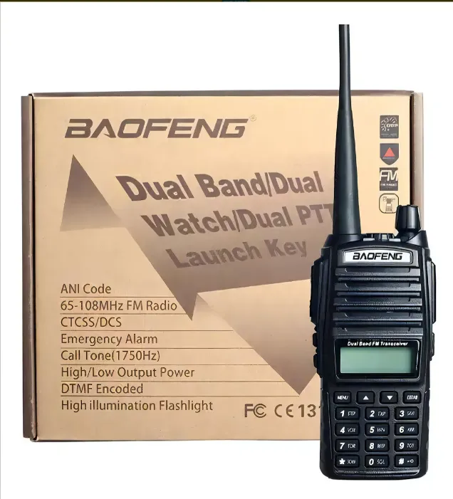 Baofeng Uv82 VHF UHF 10 Watts 128ch Handie Radio Fm Walkie Talkie