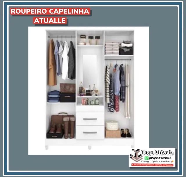 Guarda Roupa capelinha com espelho em Promoção entrega Grátis  - Foto 4