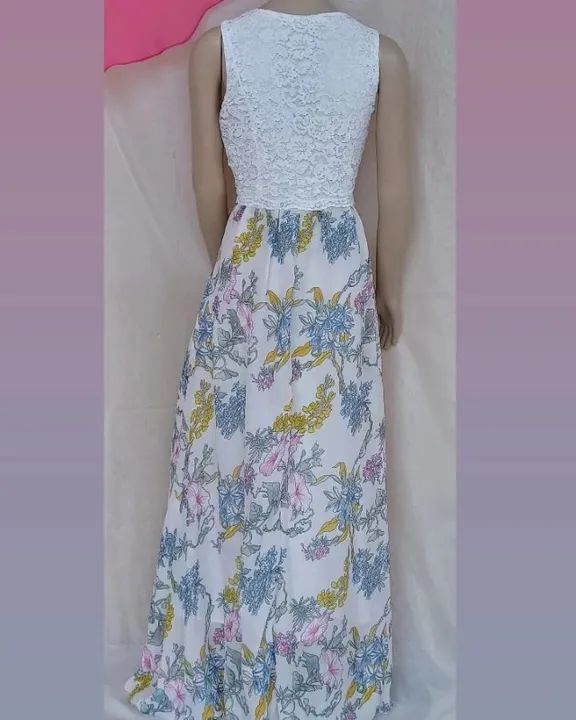 Vestido Longo em Voil e Renda - Foto 3