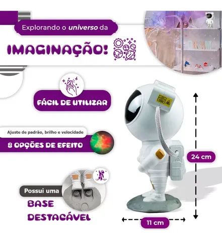 Projetor De Luz Noturna Galáxia Astronauta - Foto 3