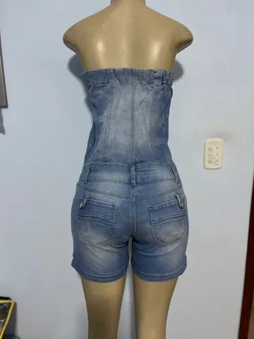 Macaquinho jeans tomara que caia com elastano  Tam M vizoo - Foto 3