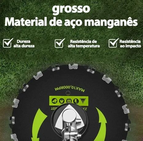 Lâmina Disco Dente Corrente Roçadeira Motoserra Furo 25mm - Foto 5