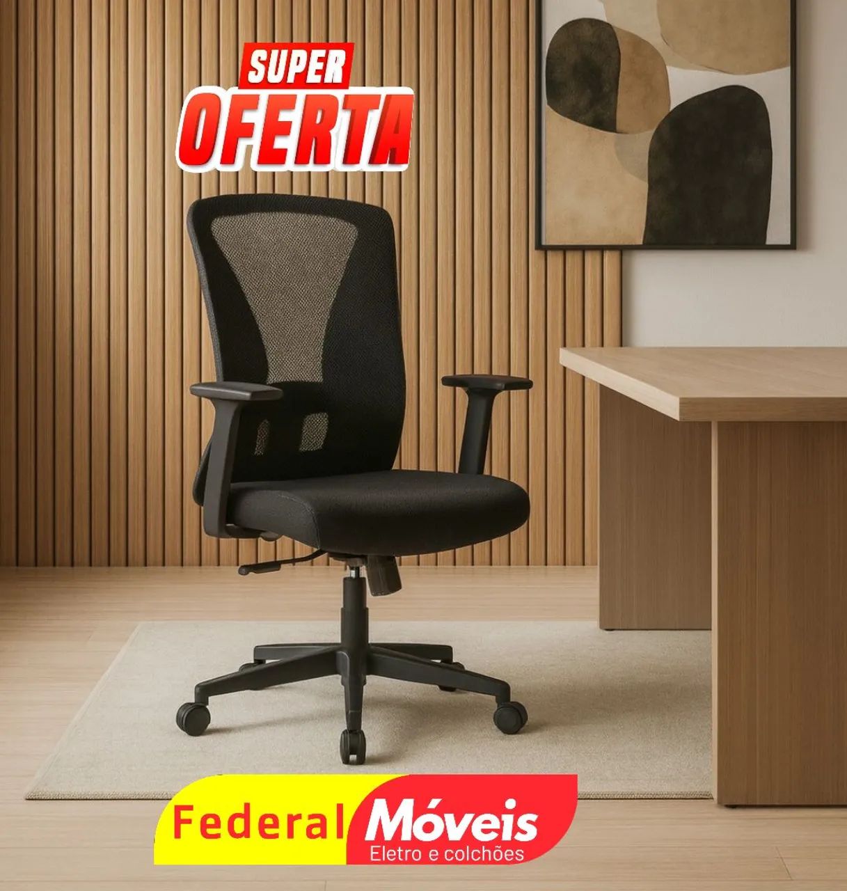 Cadeira Giratória Diretor Escritório - Design moderno e funcional!