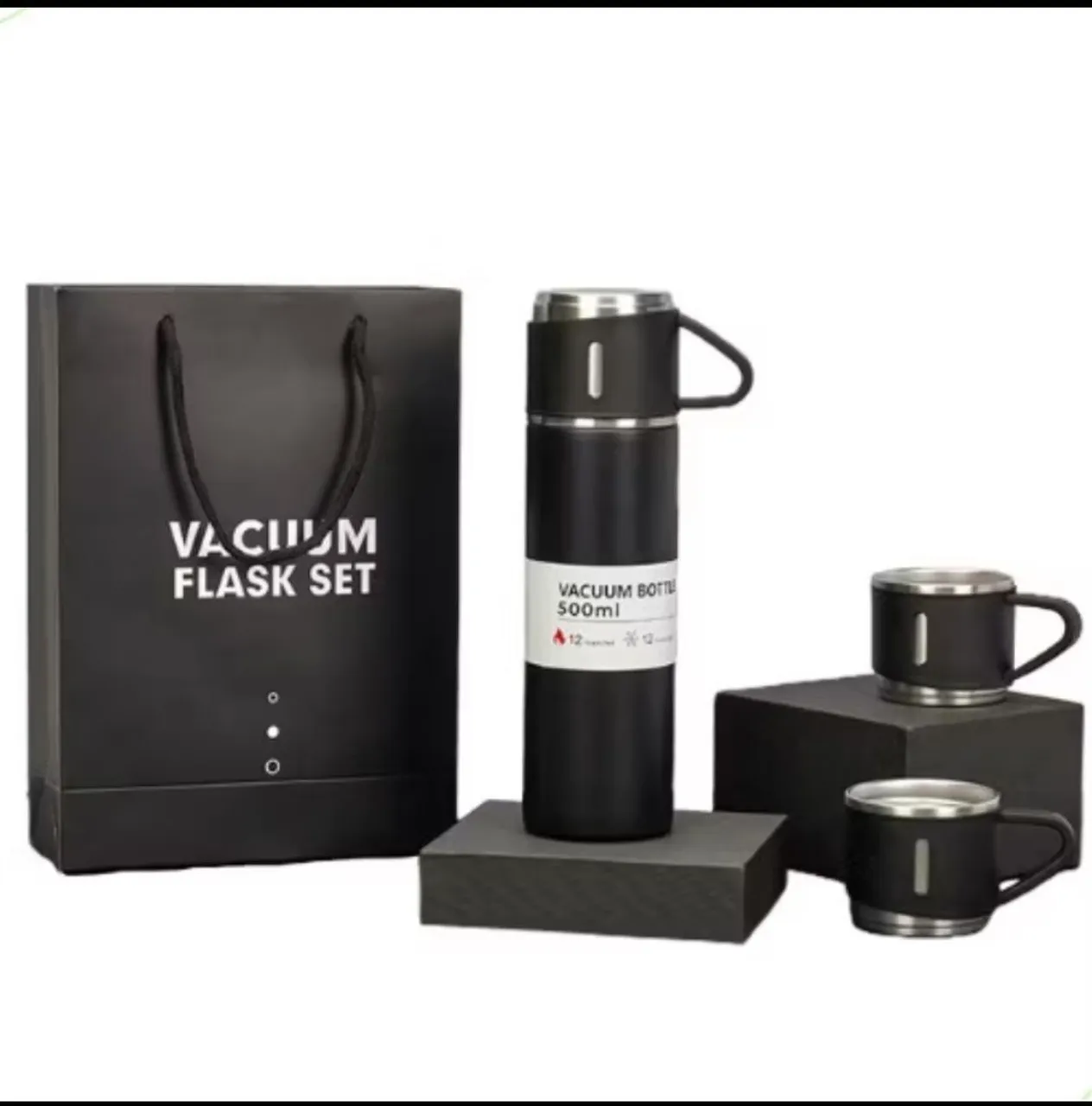 Conjunto de Frasco Térmico a Vácuo Completo