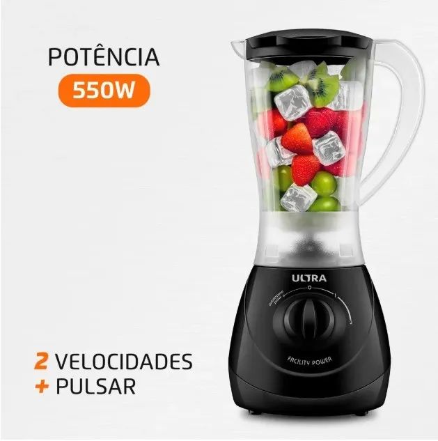 Liquidificador Mondial Ultra Facility Power, 550W, 2 Vel.+ pulsar, Preto -110V (NOVO) - Foto 3