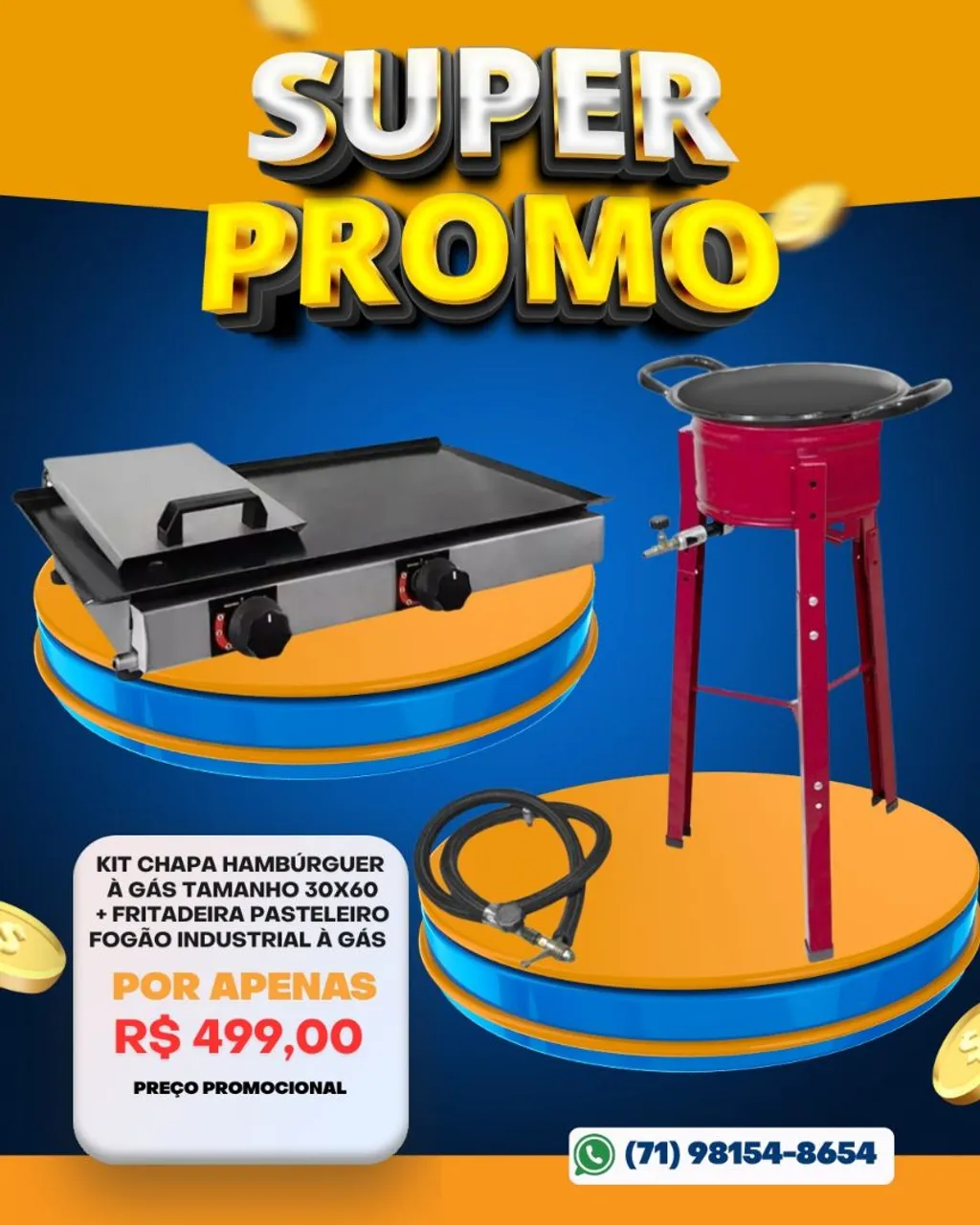 Kit - Chapa + Fritadeira à Gás - Super Promoção!