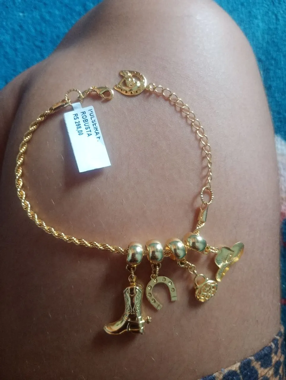 Pulseira Country Semijoia Dourada