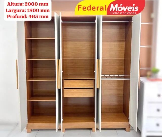 GUARDA ROUPA 100%MDF CINZA DE CASAL MEGA OFERTA  - Foto 2
