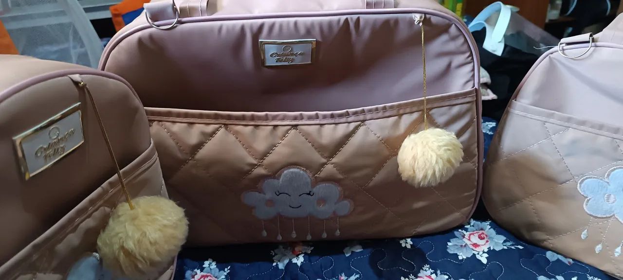 Kit Mochila Infantil para Bebê - Nuvem com Chuva - Foto 4
