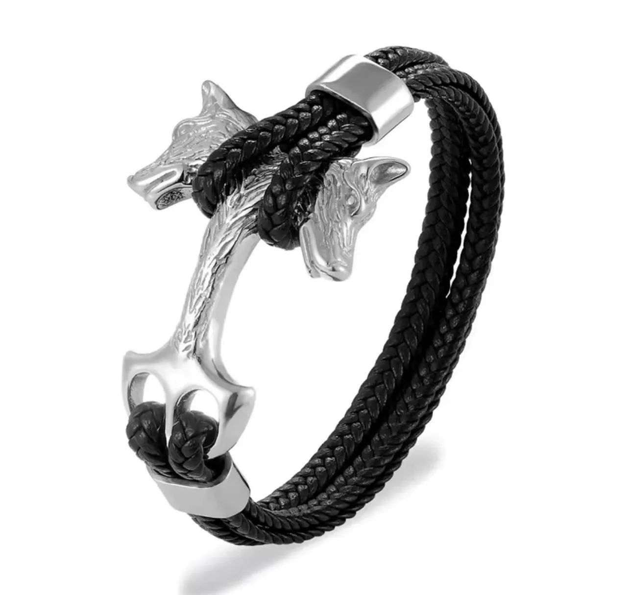 Pulseira Masculina de Couro genuíno e aço inoxidável. - Foto 3
