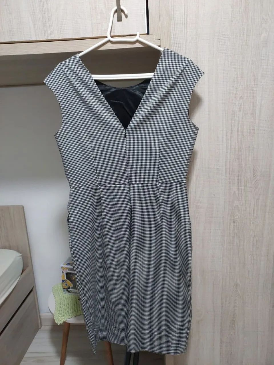 Vestido xadrez tubinho zara