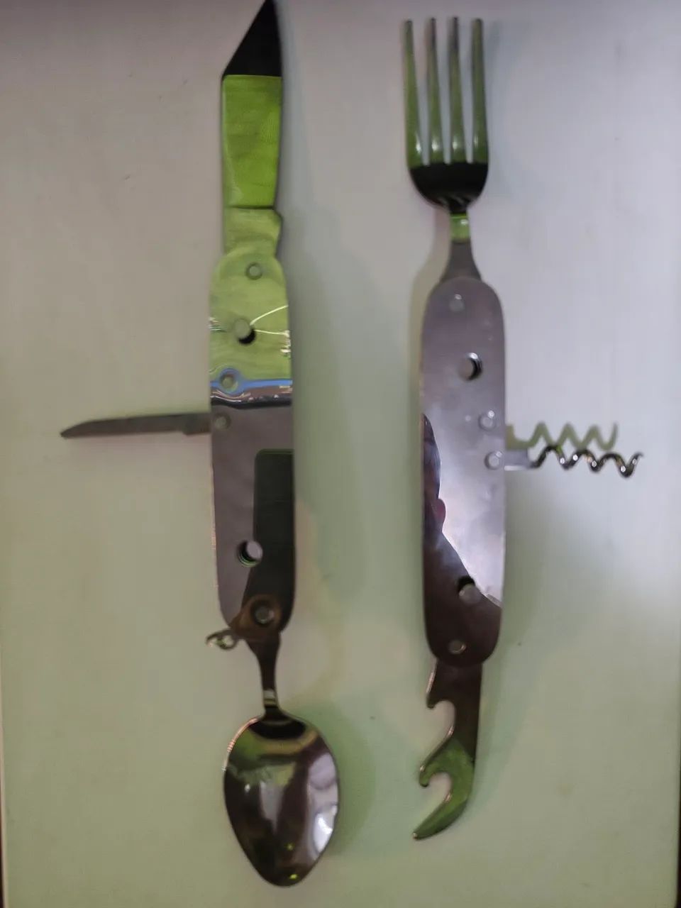 Conjunto de talheres multifuncional para camping