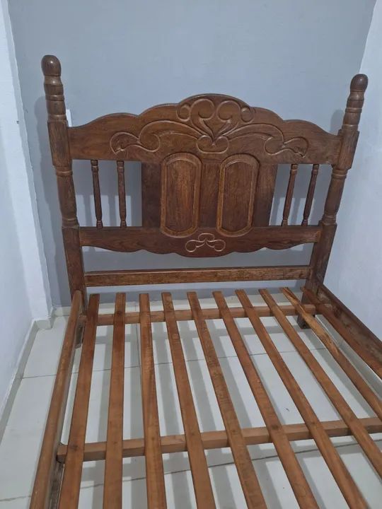 Cama de Sucupira Casal + colchão - Foto 2
