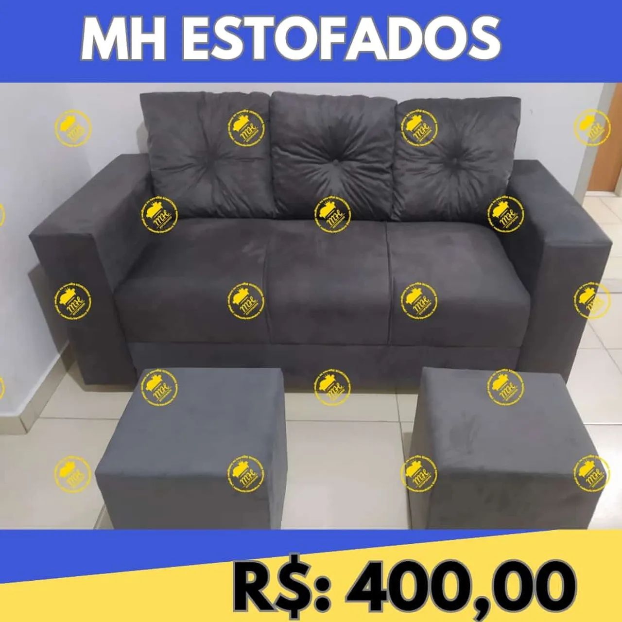 Sofá Vermelho com Puffs - Conforto e Estilo!65171907324163122