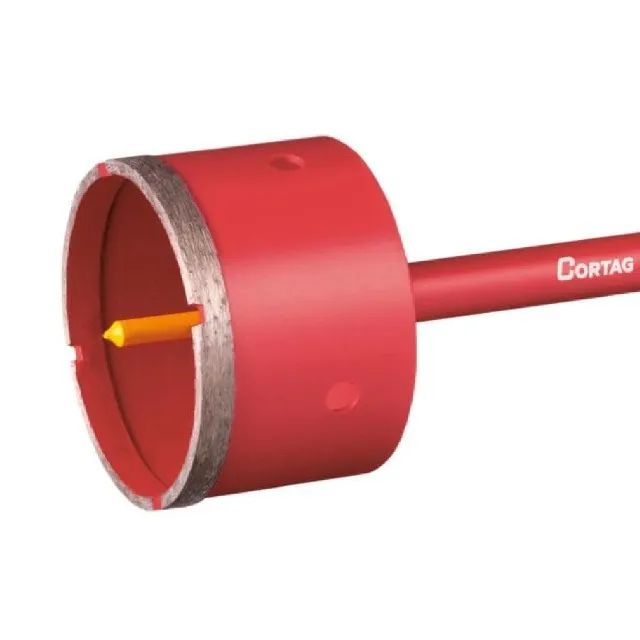 Serra Copo Diamantada para Alvenaria 85mm com Haste e Pino Guia Cortag - Foto 2