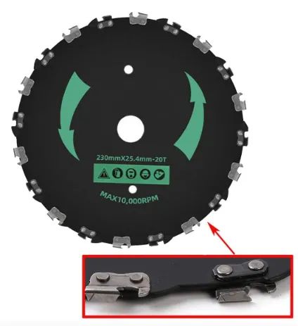 Lâmina Disco Dente Corrente Roçadeira Motoserra Furo 25mm - Foto 3