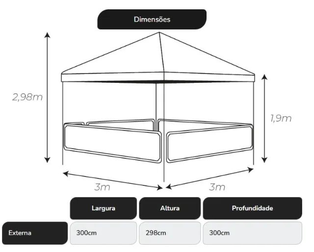 Barraca 3x3 metros para feiras e eventos - Foto 2