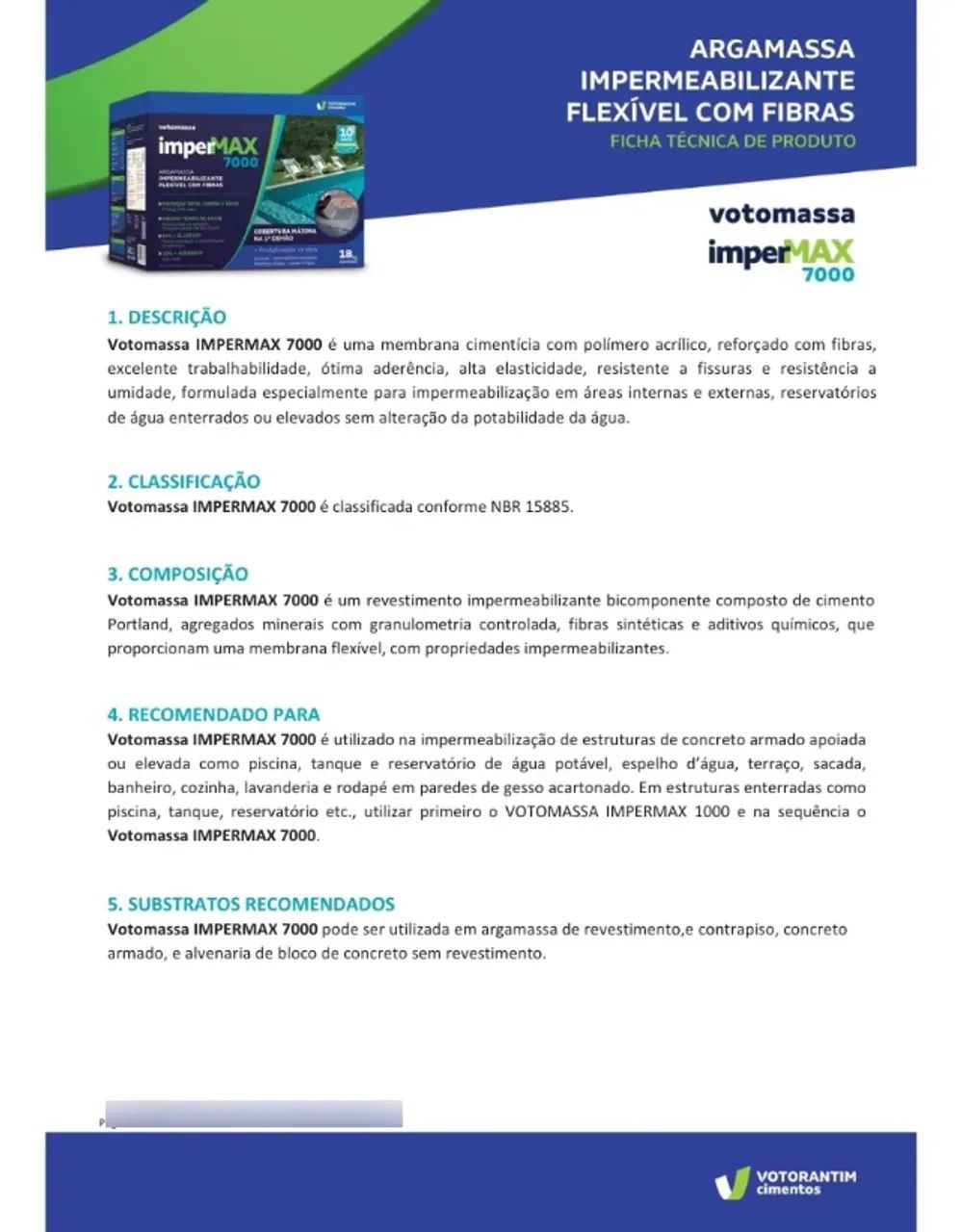 Impermeabilizante ImperMax 7000 Fibras Votomassa Lajes e Piscinas 18KG - Foto 3