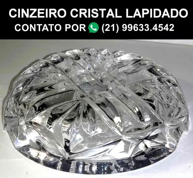 Antigo Cinzeiro Redondo. Cristal lapidado.   - Foto 3