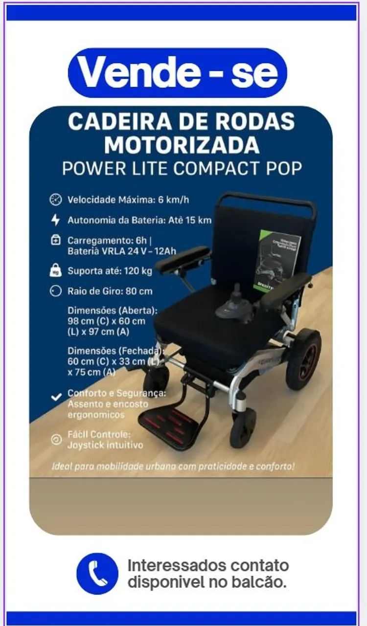 Cadeira de rodas motorizada nova - Foto 5