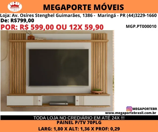 Painel p tv ate 70plg