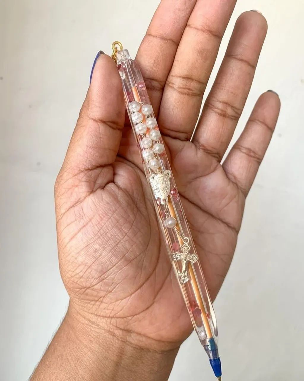 Caneta troca refil em resina 