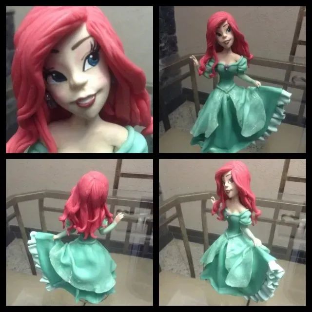 Princesa Ariel Em Biscuit. 19,5cm - Foto 5