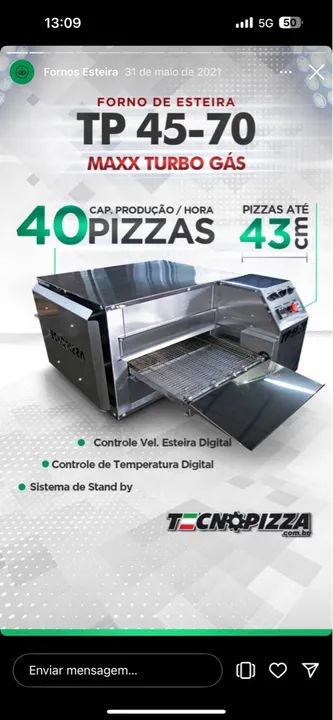 Forno a gás de esteira para Pizza Industrial - Foto 3
