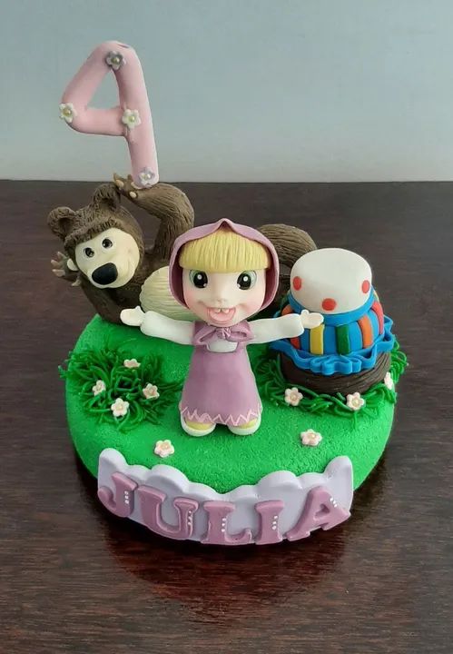 Vela de biscuit Masha e o Urso - Foto 3