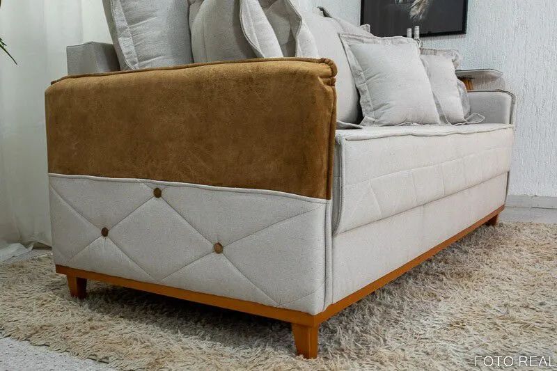 SOFÁ EM LINHO SUPER CONFORTÁVEL DESIGN ELEGANTE SURPREENDA-SE!! UWURU - Foto 4