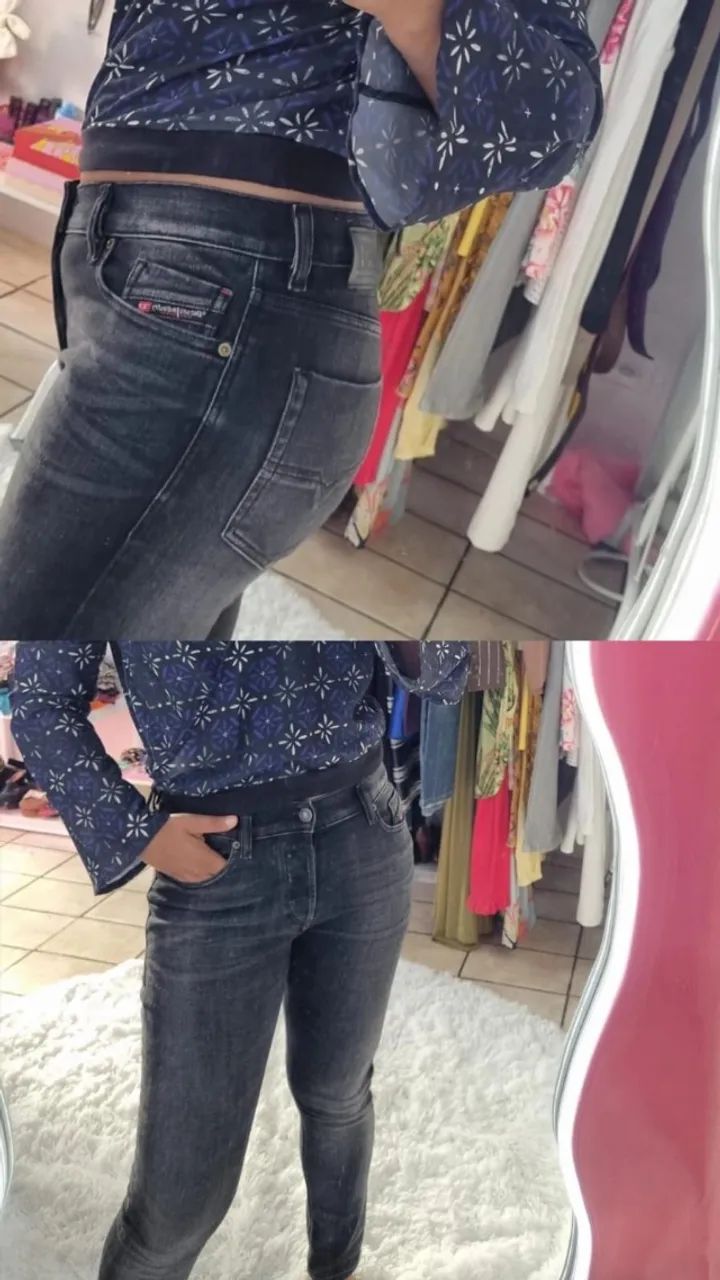 Calça jeans preta skinny Diesel - Foto 5