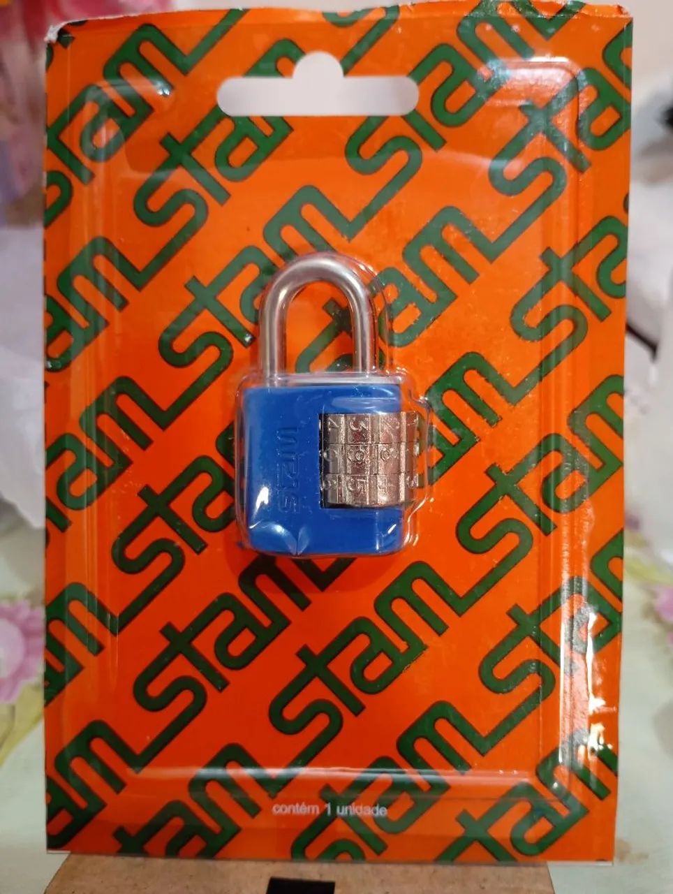 Cadeado com segredo azul Stam 25mm.