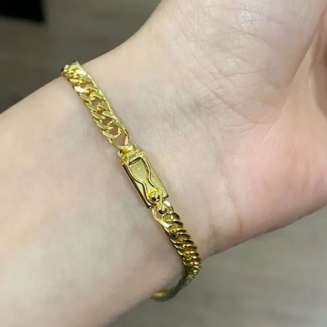 Pulseira Grumet Dupla 4,3mm (Fecho Gaveta) (Banho Ouro)  - Foto 2