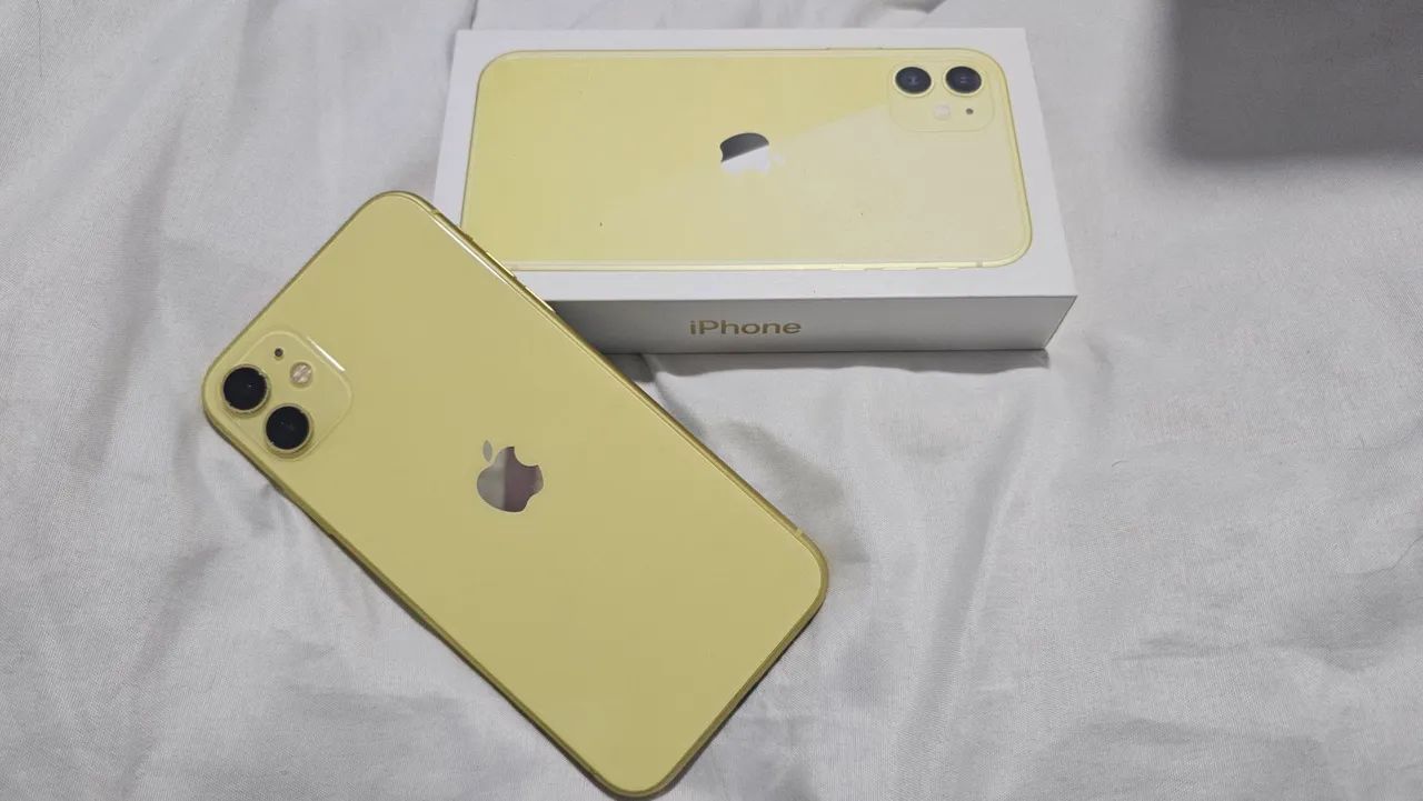 iPhone 11 na cor amarelo usado - Foto 4