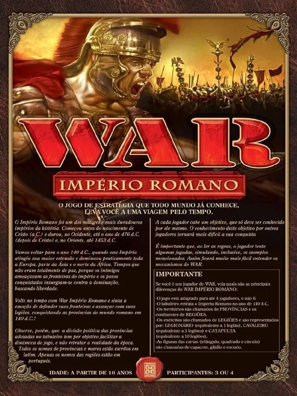 WAR IMPÉRIO ROMANO (EDIÇÃO LIMITADA) - Foto 3