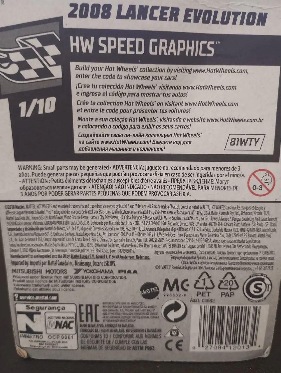 HOT WHEELS 2008 LANCER EVOLUTION ADVAN - KIT COM DUAS UNIDADES  - Foto 4