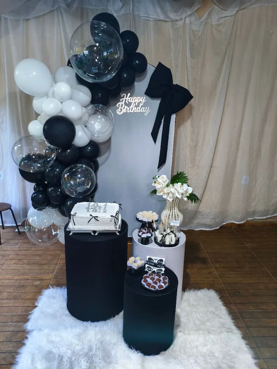 Decoração - Festa do laço preto e branco - Foto 2