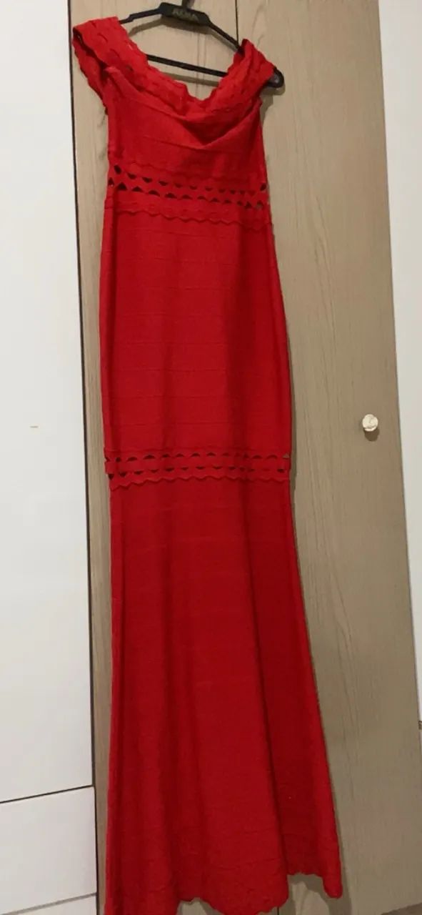 Vestido longo de festa vermelho - Foto 4