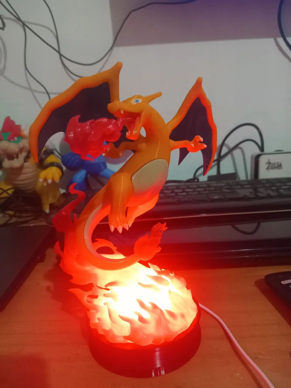 Luminária pokemon charizard nova
