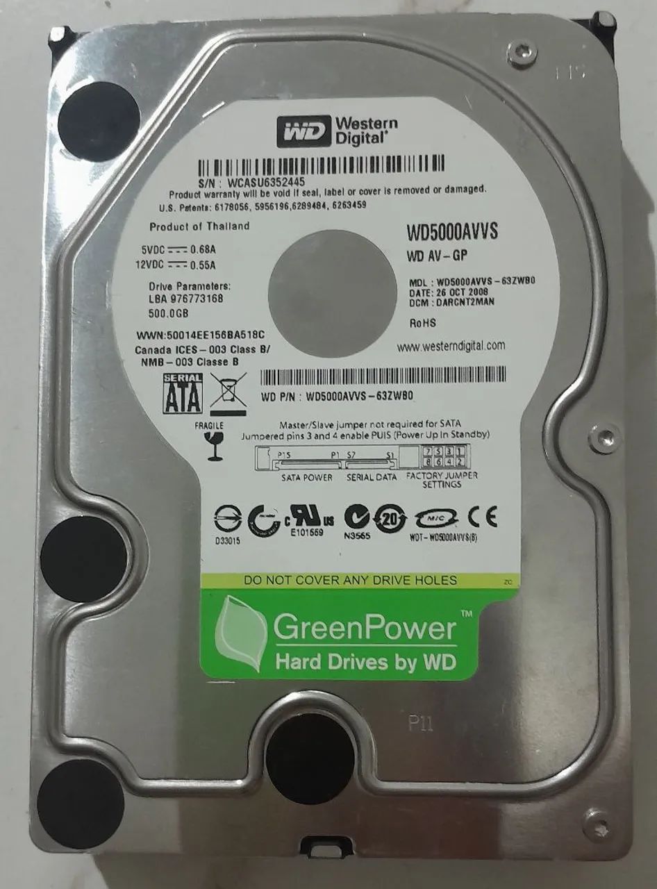 2 HDs de 500gb - WD (Western Digital) [FAÇA SUA OFERTA]