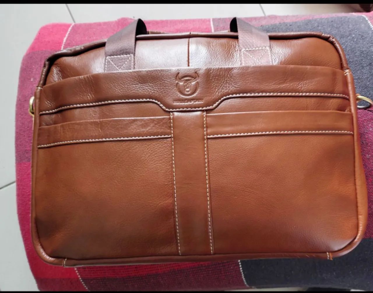 Bolsa para notebook em couro legítimo 